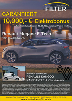 Megane E-TECH 100 % elektrisch & Kangoo Rapid E-Tech 100 % elektrisch
